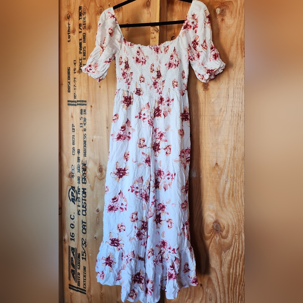 Floral White and Red Women's Jumpsuit